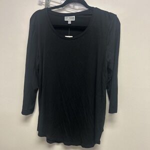 Jm Collection Women's 3/4-Sleeve Scoop Neck Top SZ S NWT